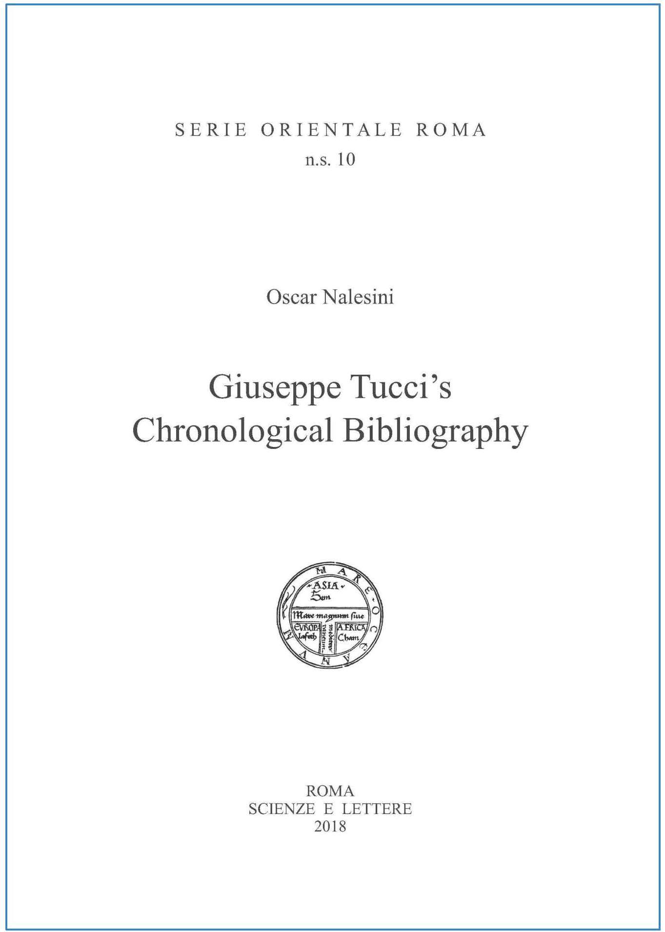 Giuseppe Tucci's
Chronological Bibliography
